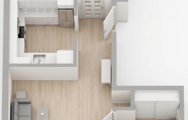1 bed, 1 bath, 544 sqft, $1,672.91, Unit 406