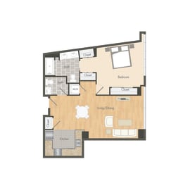 1 bed, 1.5 baths, 752 sqft, $2,572