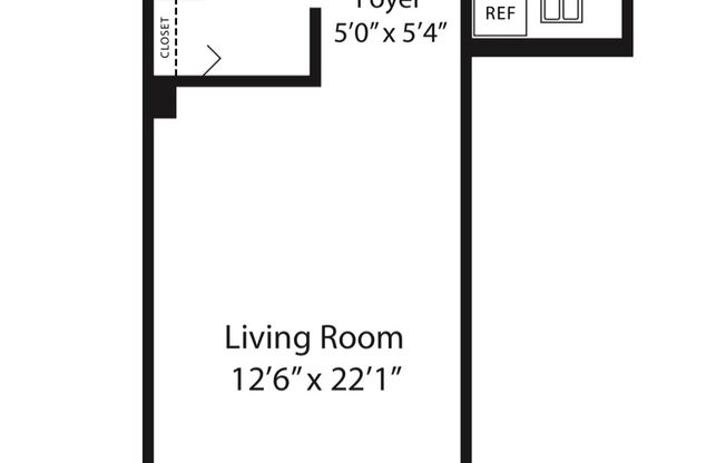 Studio, 1 bath, 537 sqft, $3,578, Unit 1-2G
