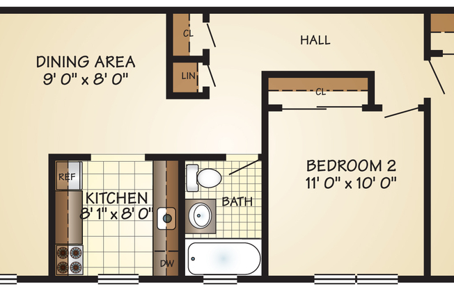 2 beds, 1 bath, 750 sqft, $2,200