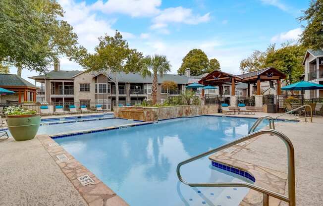 our resort style swimming pool is clean and ready for you to play in the water