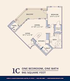 1 bed, 1 bath, 941 sqft, $1,575