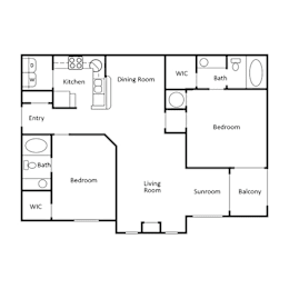 2 beds, 2 baths, 1,161 sqft, $1,324