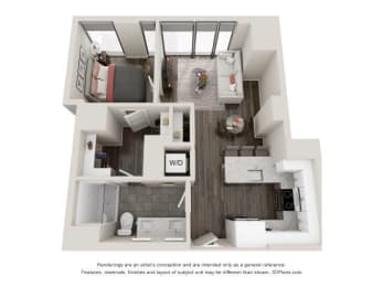 1 bed, 1 bath, 768 sqft, $2,572