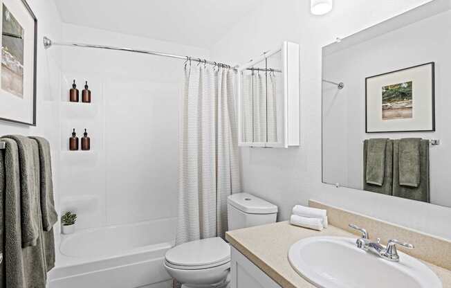Updated Bathroom at 2000 Lake Washington Apartments in Renton, WA 98056