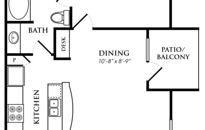 1 bed, 1 bath, 778 sqft, $1,101