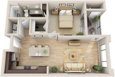 1 bed, 1 bath, 740 sqft, $1,575