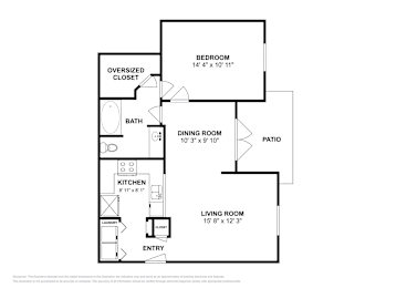 1 bed, 1 bath, 740 sqft, $1,124