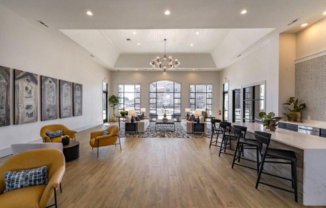 the preserve at ballantyne commons living room and dining area