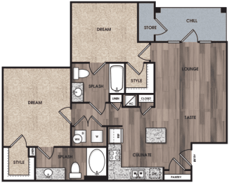 2 beds, 2 baths, 994 sqft, $1,475