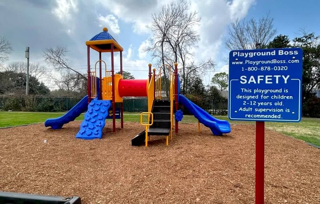 The brand new playground at Kirkwood Landing Apartments in Houston, TX