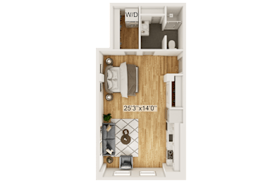 Studio, 1 bath, $1,554