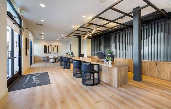 The office is thoughtfully arranged to create a comfortable, professional environment where visitors can easily get all the information they need.