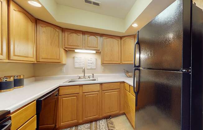 Apartment Kitchen with appliances including dishwasher