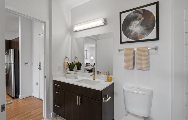 Bathroom at The Parker Apartments in Portland, OR 97209