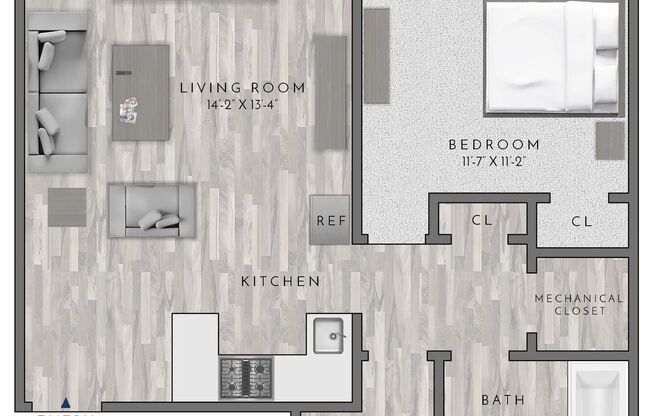 1 bed, 1 bath, 650 sqft, $2,270