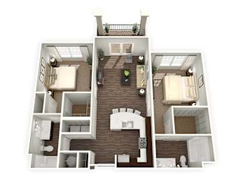 2 beds, 2 baths, 1,069 sqft, $1,715