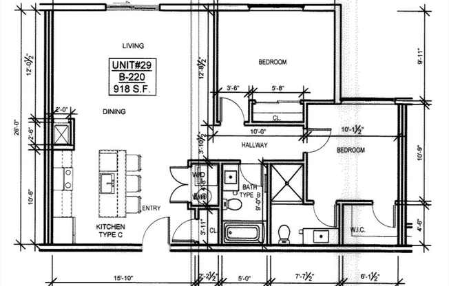 2 beds, 2 baths, 918 sqft, $3,795, Unit 220