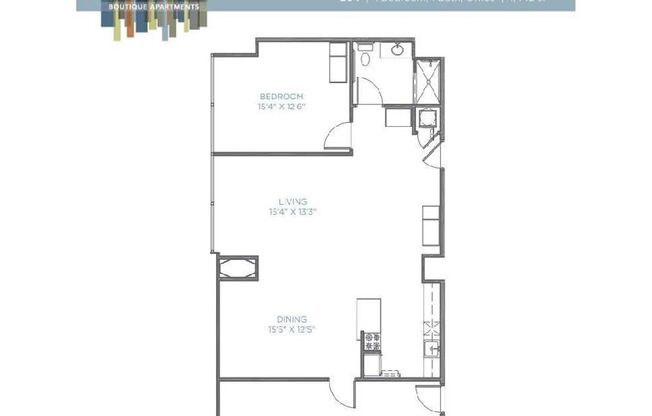 1 bed, 1 bath, 1,442 sqft, $1,809, Unit 204