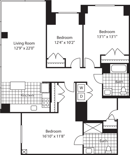 3 beds, 2 baths, 1,500 sqft, $7,186, Unit 224