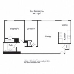 2 beds, 1 bath, 665 sqft, $2,498