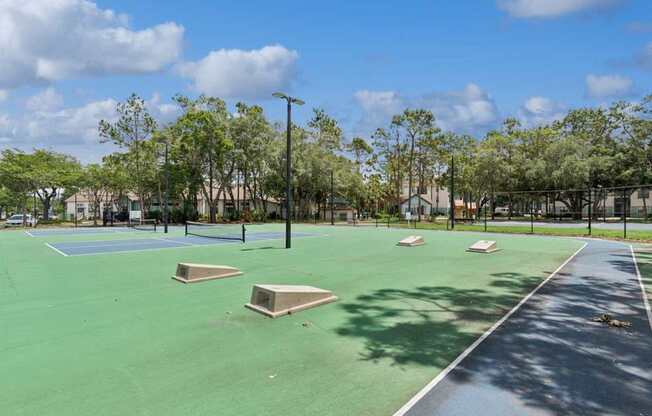 Cornhole courts at Mirage on Kernan Apartments in Jacksonville, FL