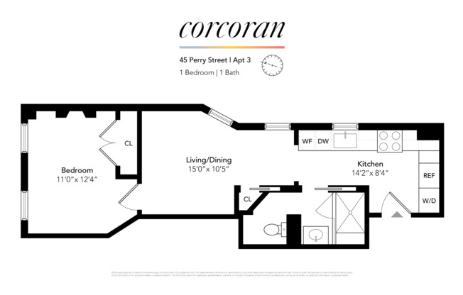 1 bed, 1 bath, $5,200, Unit 3