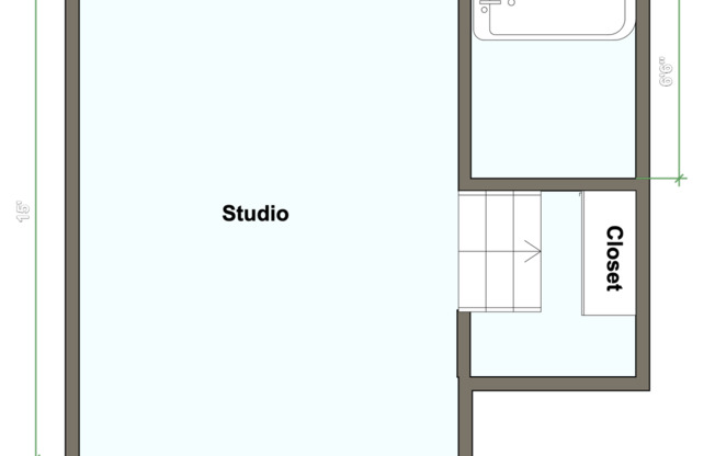 Studio, 1 bath, 310 sqft, $755, Unit 28