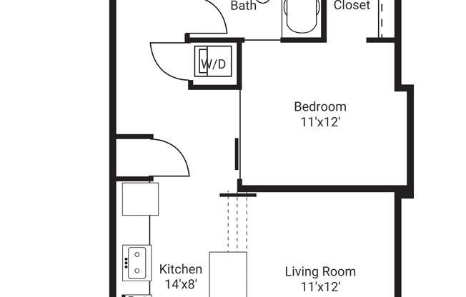 1 bed, 1 bath, 655 sqft, $1,820, Unit 607-706
