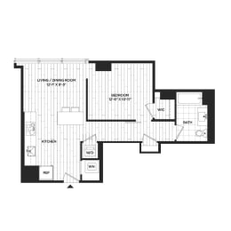 1 bed, 1 bath, 628 sqft, $2,382