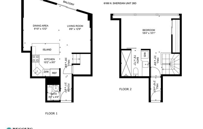 1 bed, 1.5 baths, 667 sqft, $2,495, Unit 26D