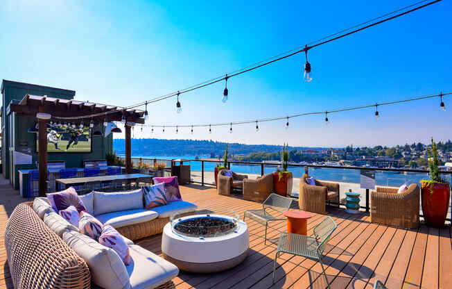 rooftop view with lake view