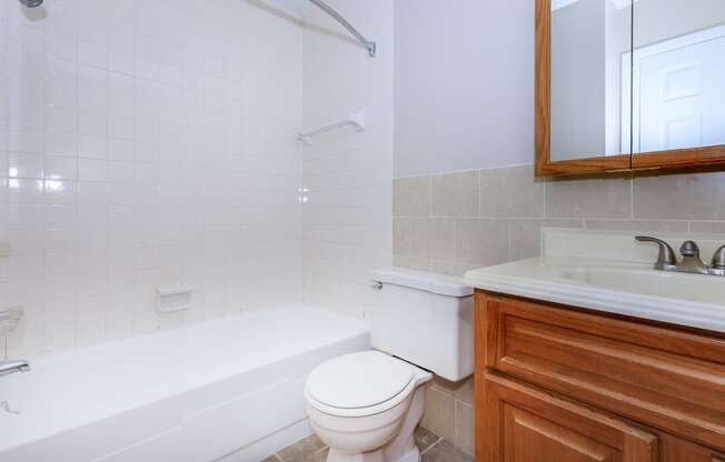 a bathroom with a toilet sink and bathtub