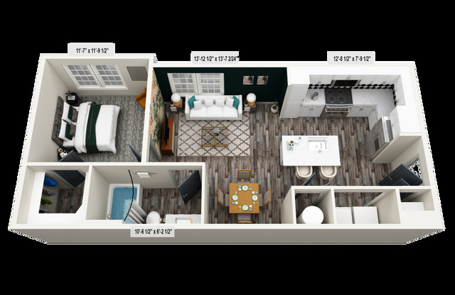 1 bed, 1 bath, 663 sqft, $1,542