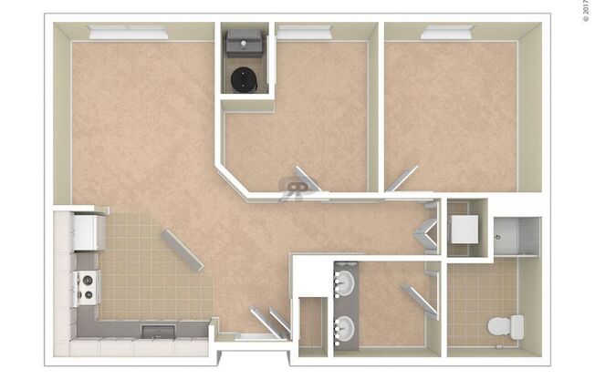 2 beds, 1 bath, 744 sqft, $1,637