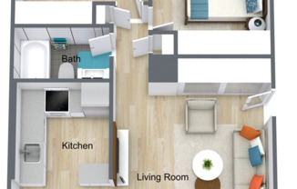 2 beds, 1 bath, 864 sqft, $1,695, Unit T4