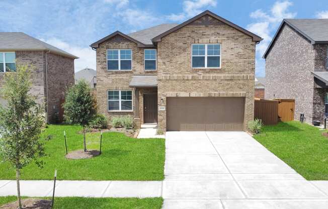 a home with a new garage door