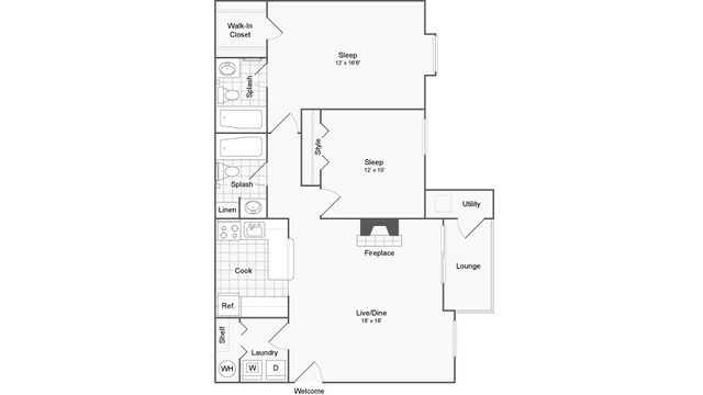 2 beds, 2 baths, 1,050 sqft, $1,690