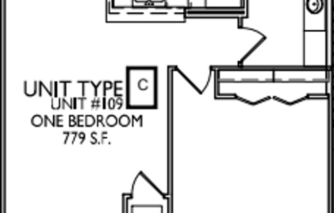 1 bed, 1 bath, 779 sqft, $1,425, Unit 211