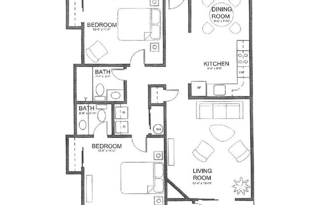 2 beds, 1.5 baths, 1,045 sqft, $1,996