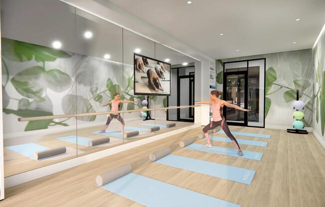 Find your zen in our yoga and pilates studio with Echelon fitness mirrors.