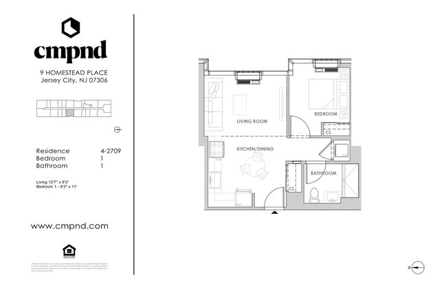 1 bed, 1 bath, 515 sqft, $2,750, Unit 1009