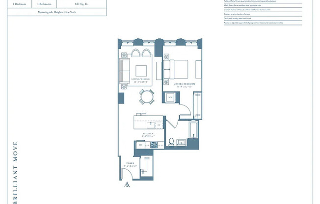 1 bed, 1 bath, 831 sqft, $6,500, Unit 10B