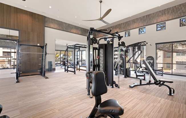 gym at ironridge at hill country village apartments