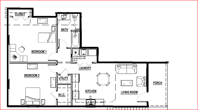 2 beds, 1 bath, 975 sqft, $925, Unit 2718 (M-040)