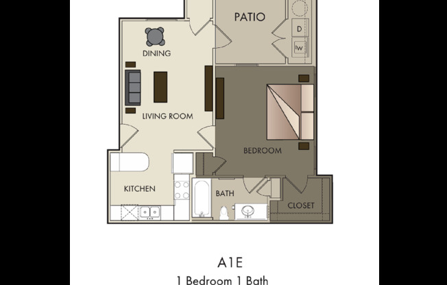 1 bed, 1 bath, 629 sqft, $1,031