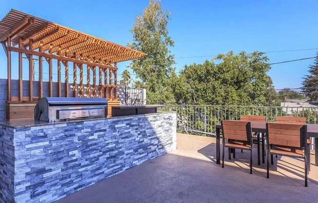Outdoor Grill With Intimate Seating Area at Oxnard Plaza, North Hollywood, CA, 91606