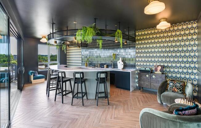 Discover an unparalleled experience at Modera Beaverton's luxurious rooftop clubroom.