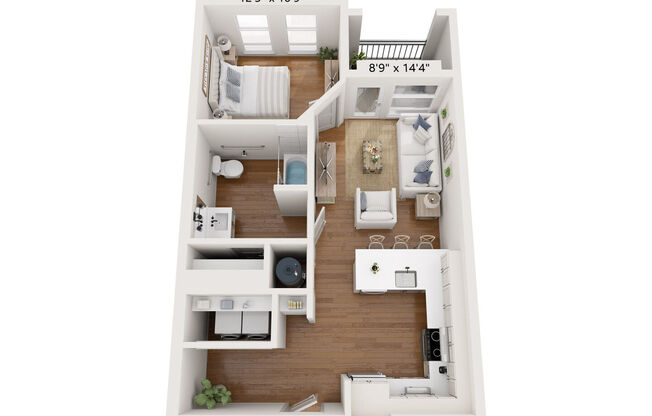 1 bed, 1 bath, 588 sqft, $1,350