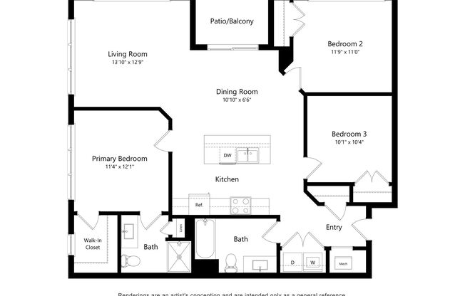 3 beds, 2 baths, 1,246 sqft, $2,850